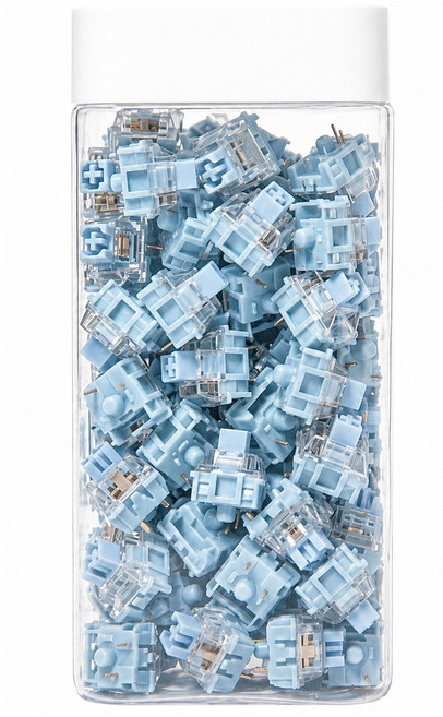 TTC 저소음 월백 3pin 스위치 110pcs 보관함 포함, 저소음 갈축, 110개, 하늘색