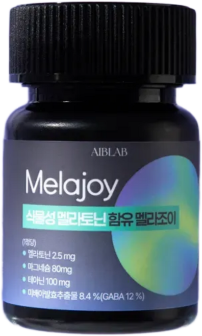 에이브랩 식물성 멜라토닌 2.5mg 함유 멜라조이 식약처 인증 HACCP 테아닌 가바 마그네슘 함유 800mg, 3개, 30정