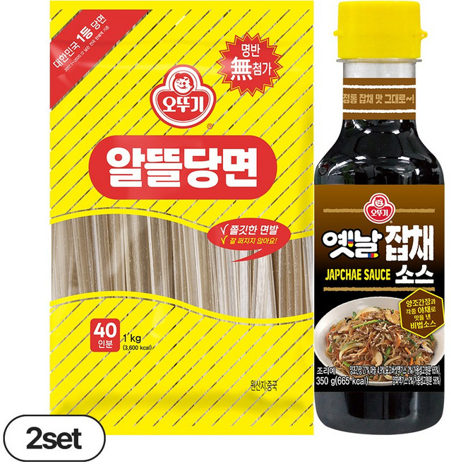 오뚜기 알뜰당면 1kg 2개+옛날잡채소스 350g 2개(총 4개), 1세트, 350ml
