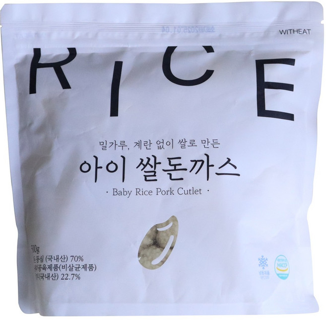 위드잇 냉동 아이 쌀 돈까스 아기 돈까스 어린이 유아식 아기 반찬, 1개, 500g