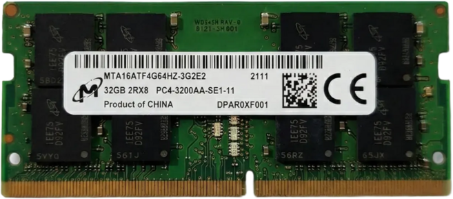 마이크론 노트북용 DDR4 램 메모리 SODIMM, 1개, 32GB 3200MHz (PC4-25600)