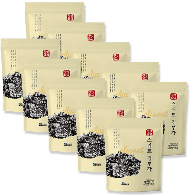 정성담김 맛있는 건강간식 먹거리 스위트 김부각, 10개, 40g