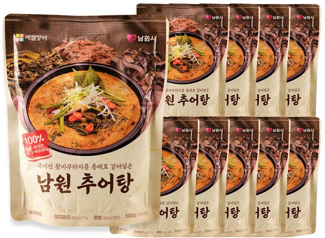제철장터 국내산 활 미꾸라지로 만든 남원 추어탕 300g (10팩), 10개
