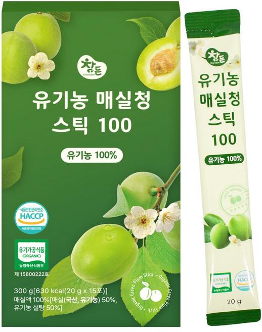 참든 유기농 매실청 스틱, 15개, 20g