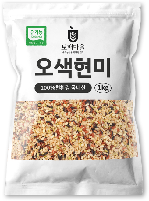 [햇곡] 국산 프리미엄 유기농 오색현미, 3개, 1kg