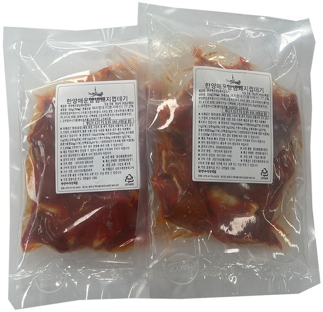 매콤 양념 돼지껍데기 1+1 술안주, 2개, 300g