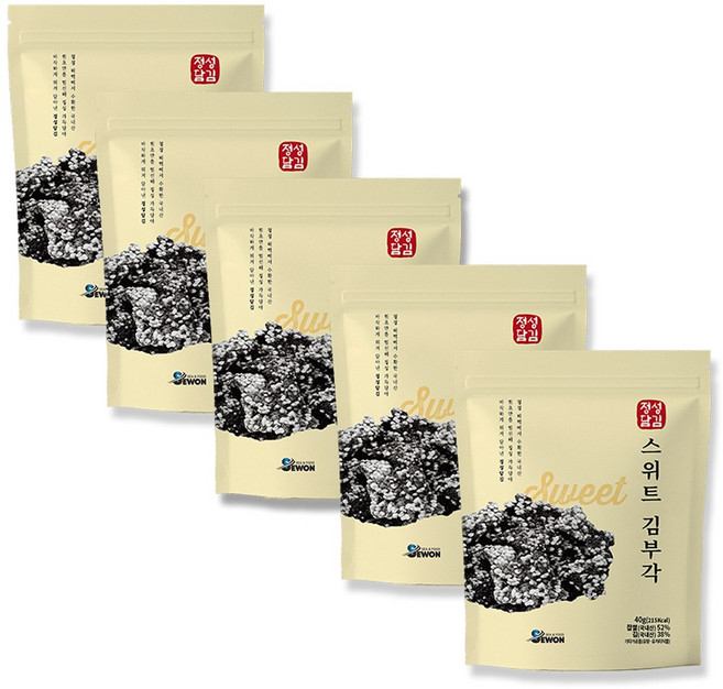 정성담김 맛있는 건강간식 먹거리 스위트 김부각, 5개, 40g
