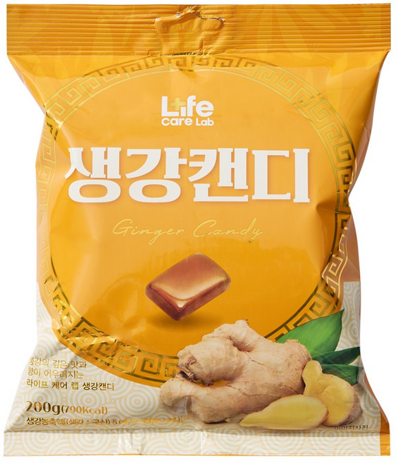 라이프케어랩 생강 캔디 건강 목캔디 사탕 간식, 200g, 2개