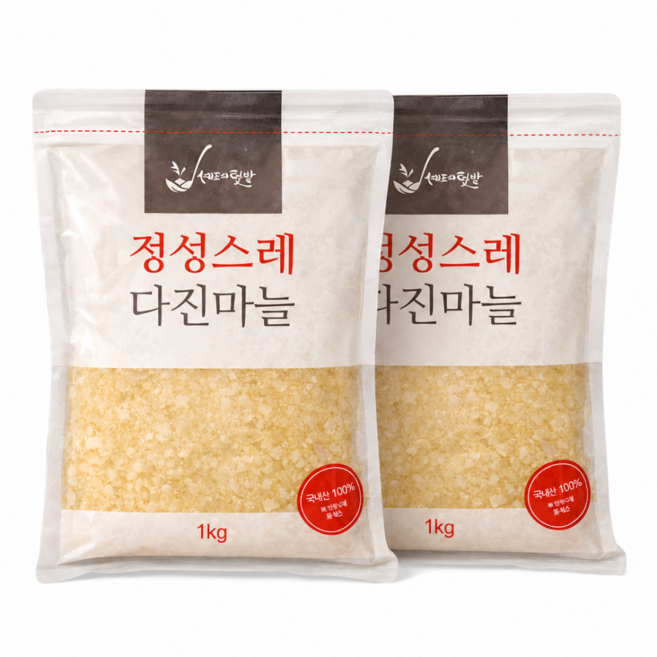 [내일도착보장] 국내산 정성스레 다진마늘 간마늘, 1kg, 2개