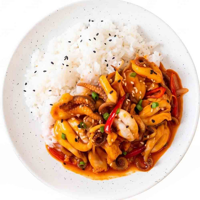 하남 맛집 캠핑 집들이 5분 원팩 매콤 달콤 밥도둑 오징어 볶음 350g 1-2인분, 1개