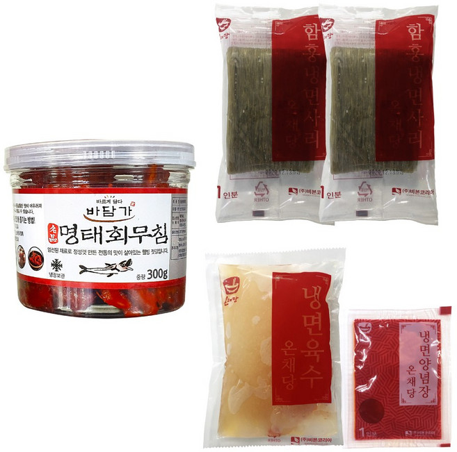 [바담가] 속초식 명태회냉면 2인분, 명태회무침300g+물냉면1인분+비빔냉면1인분, 300g, 1개