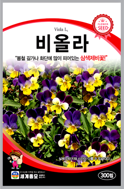 남흥원예사 비올라 300립 원예 관상 조경 화단 용 꽃 씨 씨앗 종자 세계종묘, 1개