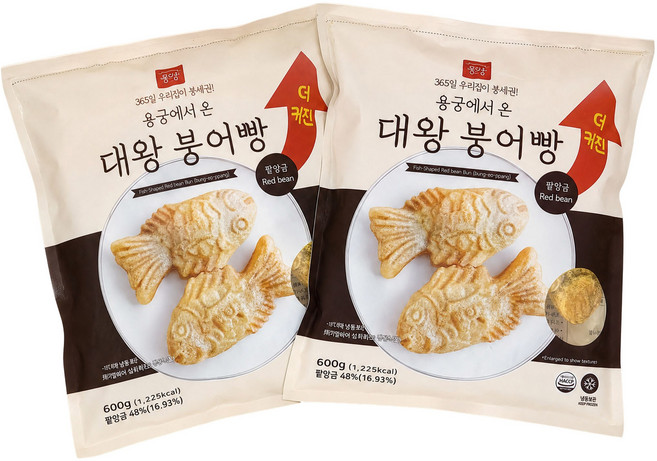 용궁에서 온 냉동 대왕 붕어빵 단팥 5마리, 600g, 2개