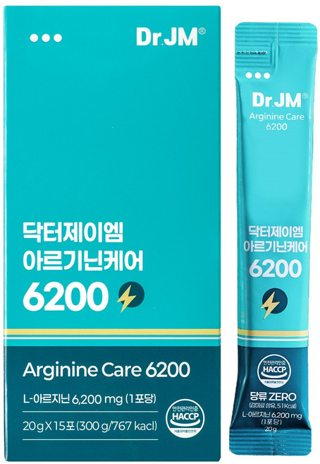 닥터제이엠 아르기닌 케어 6200 고함량 시트룰린 아연 활력 에너지, 2개, 300g