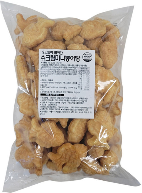 미니 슈크림붕어빵 (20g x 50개입) 1kg, 1개