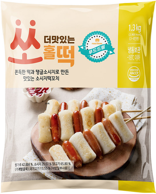 푸드드림 더맛있는 쏘홀떡 130g x 10개 1.3kg 소떡 소시지