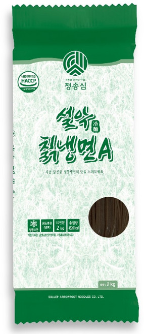 청송심 업소용 칡냉면 사리 2kg, 2개