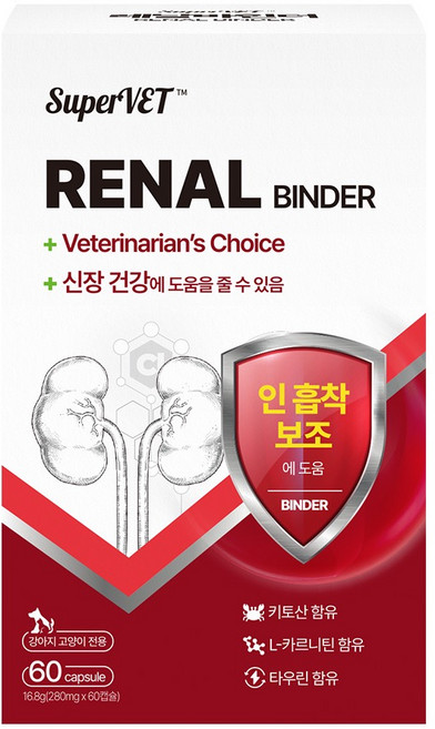 슈퍼벳 강아지 고양이 레날 영양제 레날 바인더 인흡착제 요독증 신부전 방광염 보조제 혈뇨 60캡슐, 60정, 신장, 1개