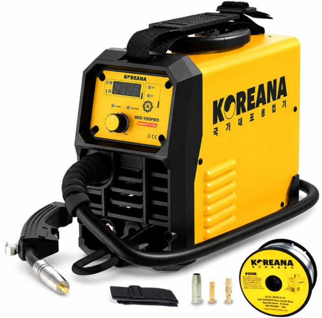 논가스 코리아나 용접기 가정용 휴대용 아연 각관 2T 4T MIG-100PRO 220V 전기 소형 인버터 미니 아크 겸용 국가대표 미그 MIG100PRO 코리아나100PRO, 1개, 본품