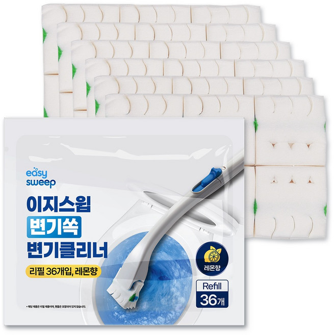 이지스윕 변기쏙 변기클리너 리필 36개입 레몬향, 1세트, 화이트