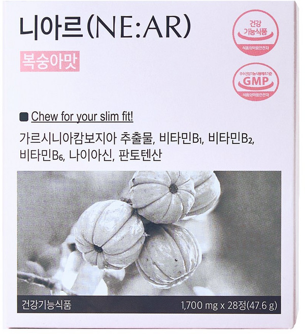 니아르 복숭아맛 슬림핏 가르시니아 다이어트 보조제 1700mg x 28개, 1개, 28정