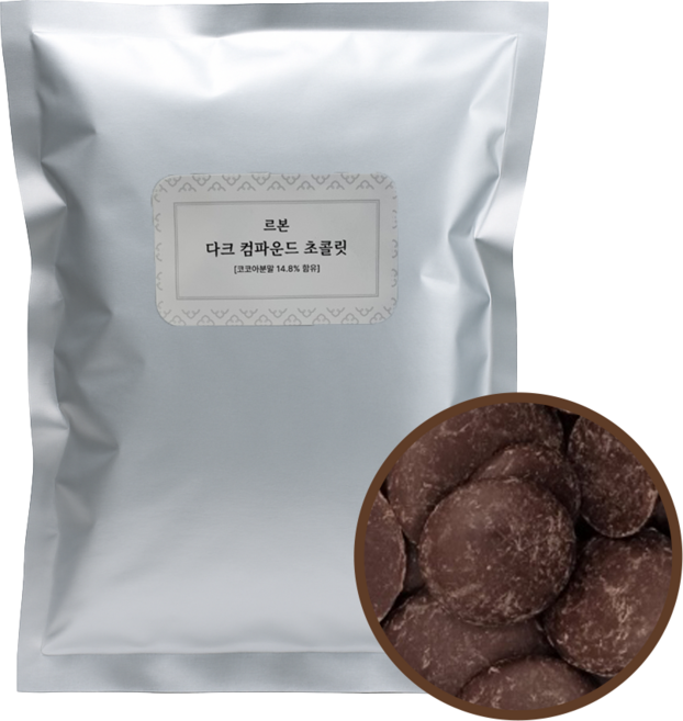 푸드길 르본 다크 코팅 컴파운드 초콜릿, 1kg, 1개
