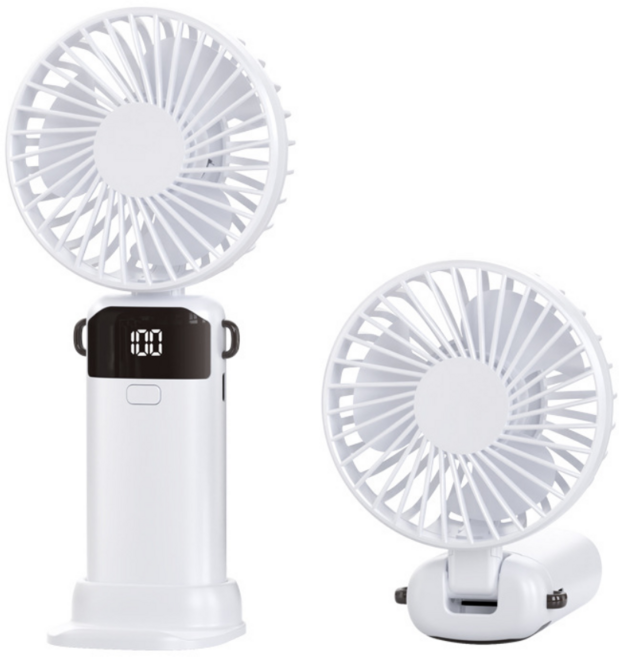 초경량 무선 휴대용 선풍기 LED 5단바람 저소음 핸디 손풍기, 화이트, 1개