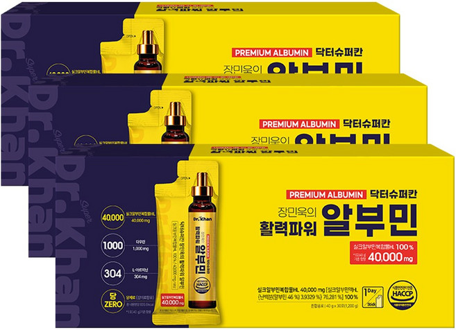 닥터슈퍼칸 장민욱의 활력파워 알부민 40000mg 당제로 알부민, 3박스, 30회분