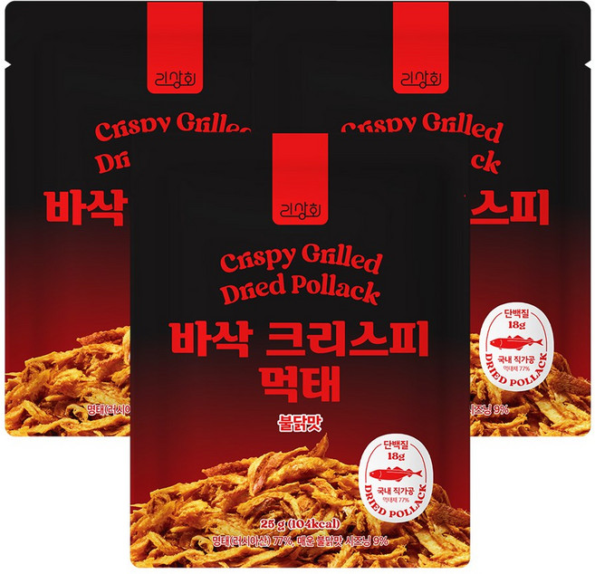 리상회 바삭 크리스피 먹태 불닭맛, 3개, 25g
