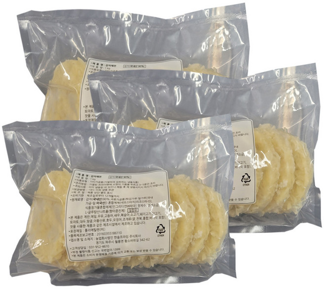 푸디헤븐 100% 국산감자 겉바속촉 쫀득하고 고소한 감자채전, 1kg, 3개