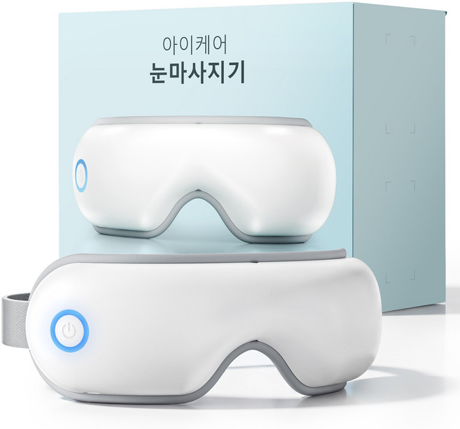 크린조 프리미엄 무선 온열 눈마사지기 3D 에어압 마사지 블루투스 음악 지원 눈찜질기, 하얀색, EM01