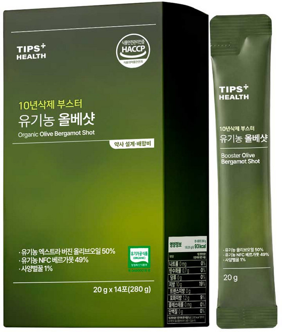 팁스헬시 올베샷 유기농 올리브오일 베르가못 착즙 원액 사양벌꿀, 1개, 280ml