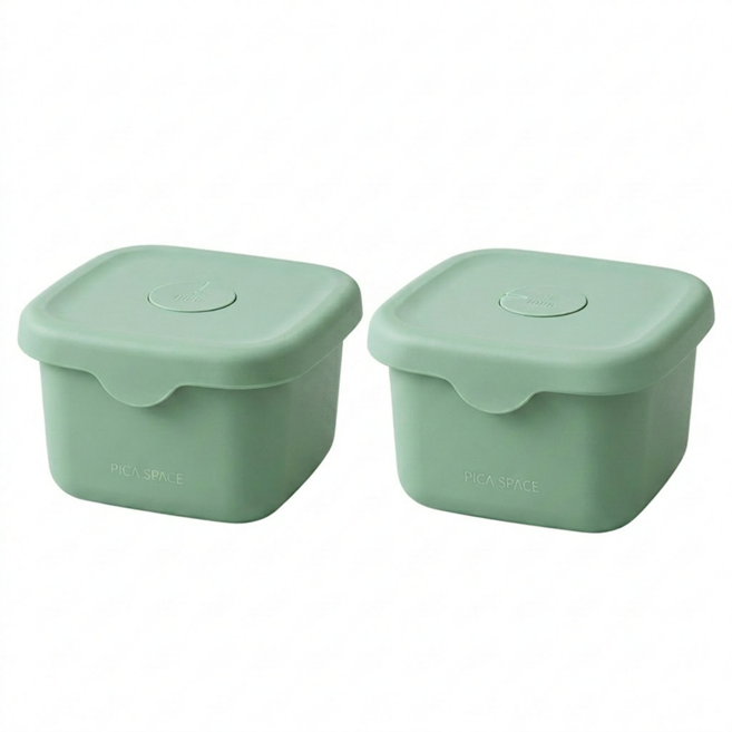 유랑살림 실리콘 냉동밥용기 전자렌지용기 300ml, 2개, 민트