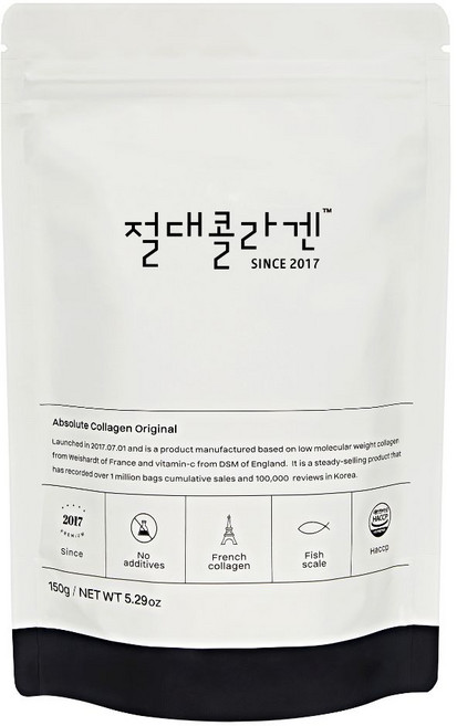 절대콜라겐 오리지널 당0% 지퍼백 대용량, 1개, 150g