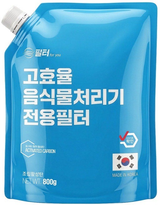음식물 처리기 필터 활성탄 미닉스 쿠쿠 쉘퍼 휴렉 스마트카라 에코체 리필 교체 호환, 1500G, 1개