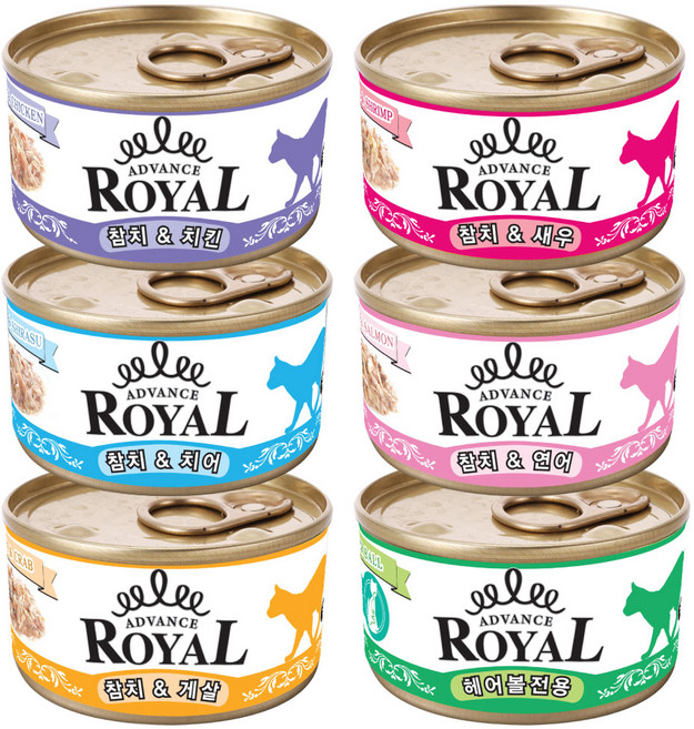 로얄 어드밴스 캔 콤보 (1box/24개입) 고양이 캔 간식 통조림, 어드밴스 콤보, 85g, 24개