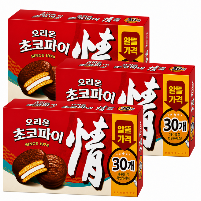 오리온 초코파이 30개입 1개, 1.17kg, 3개