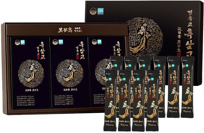 경록고 흑삼고 10g x 30포 국내산 6년근 흑삼, 30개
