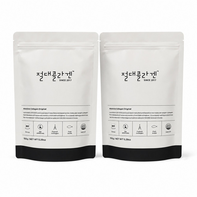 절대콜라겐 오리지널 당0% 지퍼백 대용량, 2개, 150g
