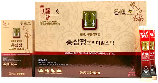 6년근홍삼 홍삼정 프리미엄 스틱 홍삼 100% 30포, 1박스