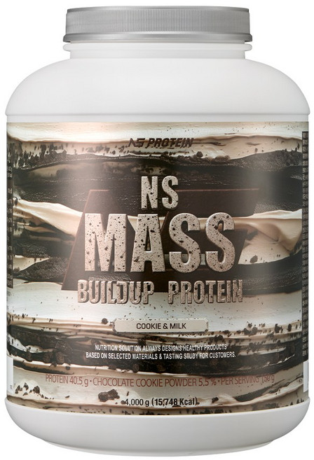 NS 매스빌드업 프로틴 4kg 쿠키앤밀크 헬스보충제 단백질보충제, 1개