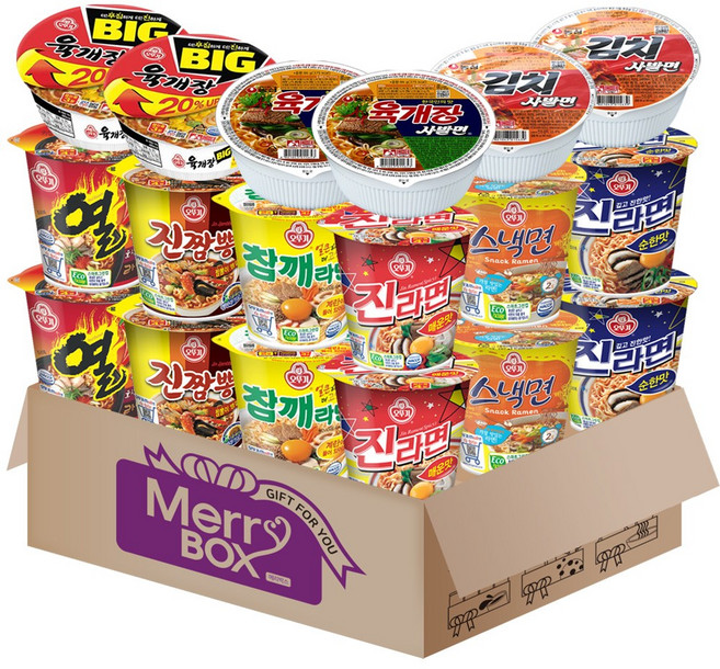 소컵라면18개세트 18호(진라면 매운맛2+열2+참깨2+스낵2+진짬뽕2+도시락2+미니왕뚜껑2+육개장사발면2+김치사발면2), 1개