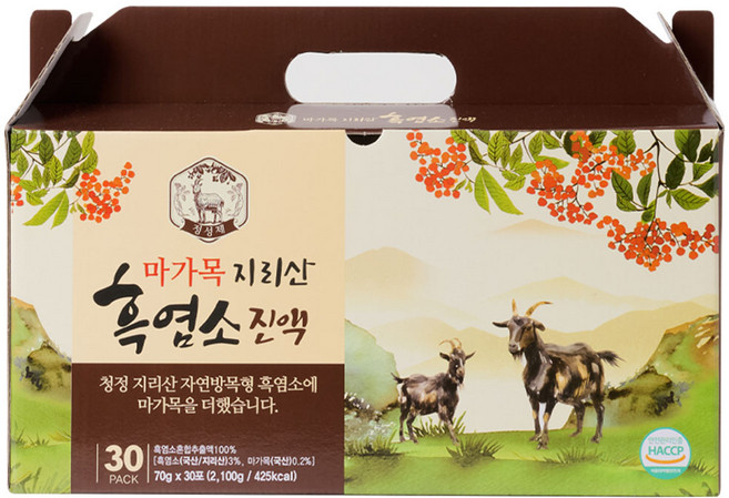 정성제 마가목 흑염소진액 지리산 무항생제 국내산100% 70ML*30포, 4박스, 70ml