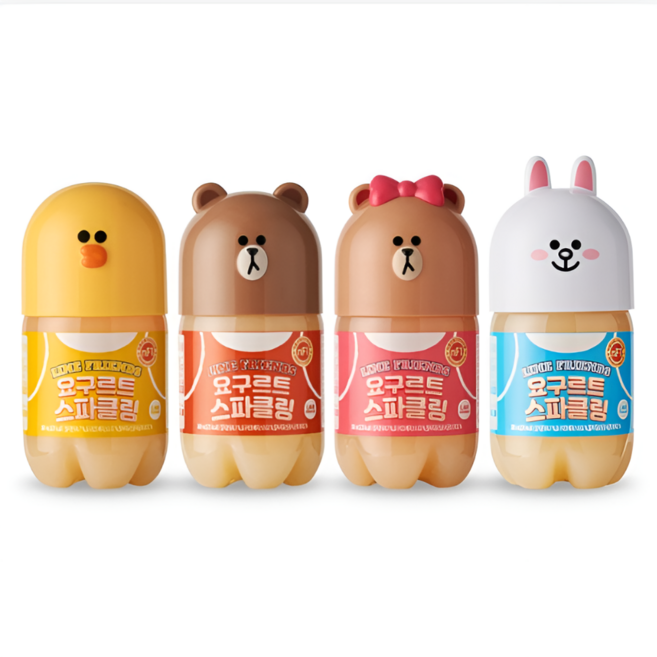 라인프렌즈 요구르트 스파클링 380ml 4병 원산지 상세설명참조, 4개