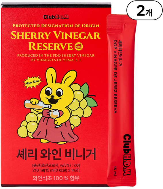 클럽홍당무 셰리 와인 비니거 홍현희 정품 식초, 2박스, 210ml