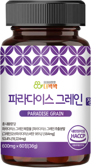 [정품] 더꽉꽉 파라다이스 그레인 버닝 20배 농축 추출물, 1개, 60정