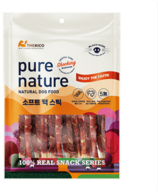 블랙노즈 치킨/오리 스틱 애견 껌 175g 6종 덴탈껌, 06.소프트 오리스틱 160g, 1개