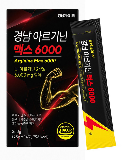경남제약 고함량 아르기닌 6000 젤리 스틱, 350g, 3박스