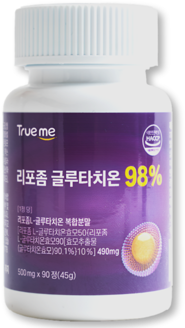 TRUEME 리포좀 글루타치온 98%, 2개, 90정