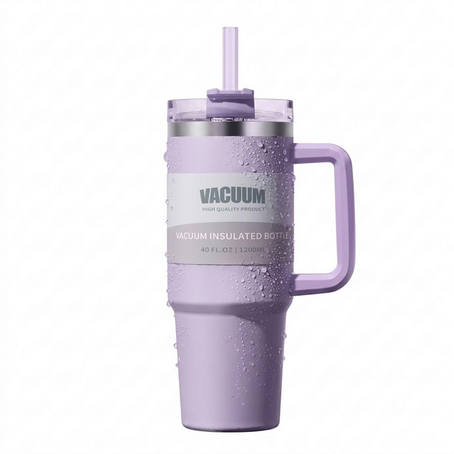 녹티로스 배큠 스트로우 VACUUM 텀블러 진공 대용량 1.2L 손잡이 1200ml + 빨대, 1개, 퍼플